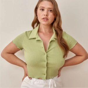 Reformation Brandy Knit Tee in Spearmint